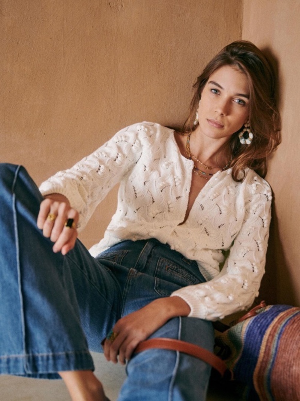 Gilet marthe ecru Sezane - Picture 4 of 5